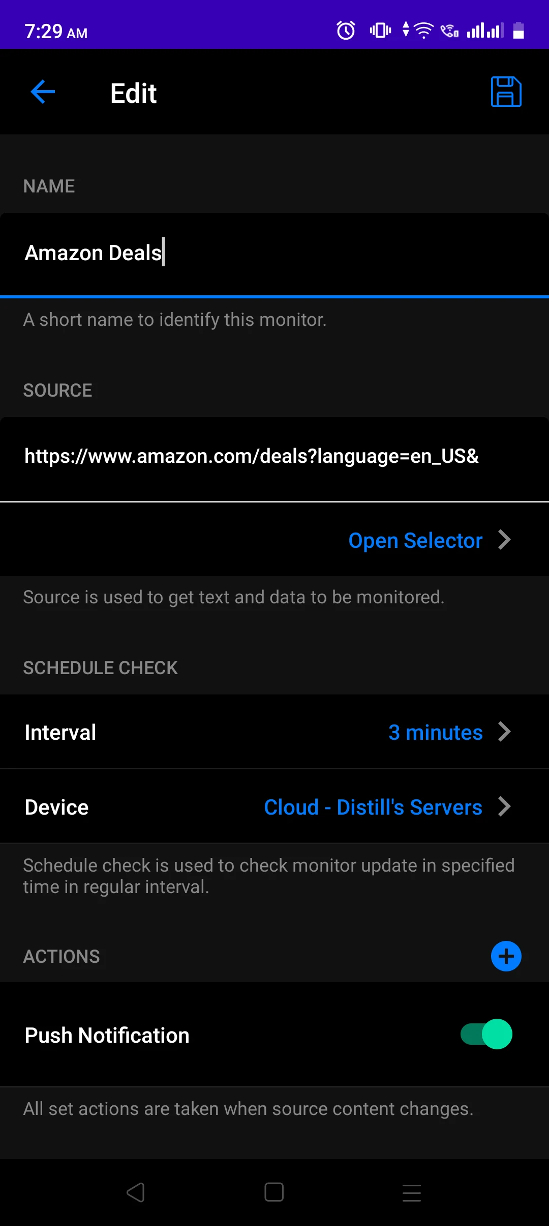 Distill Web Monitor screenshot