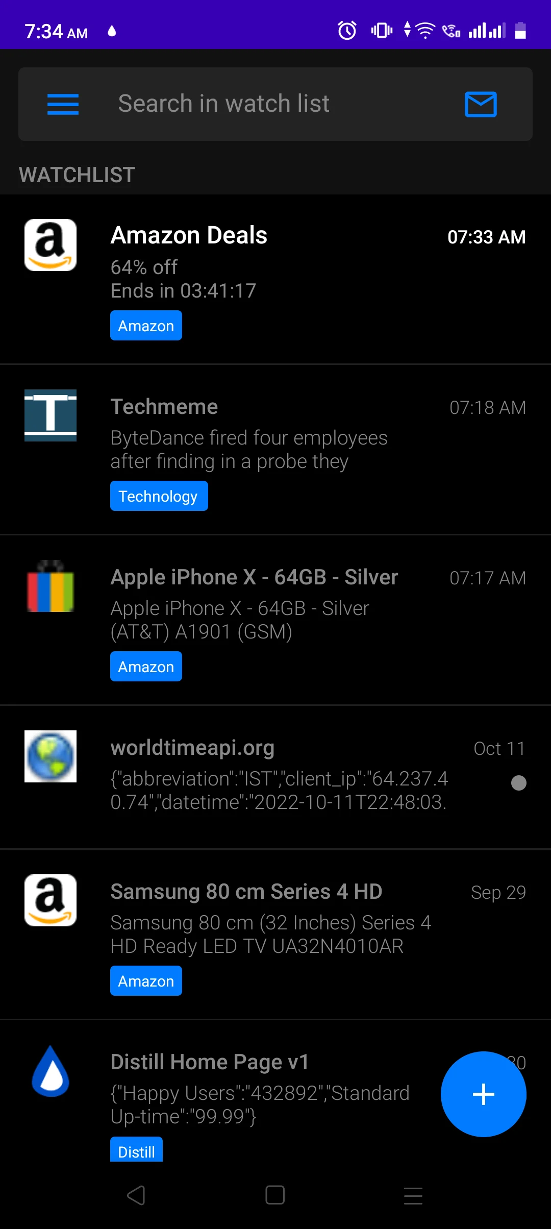Distill Web Monitor screenshot